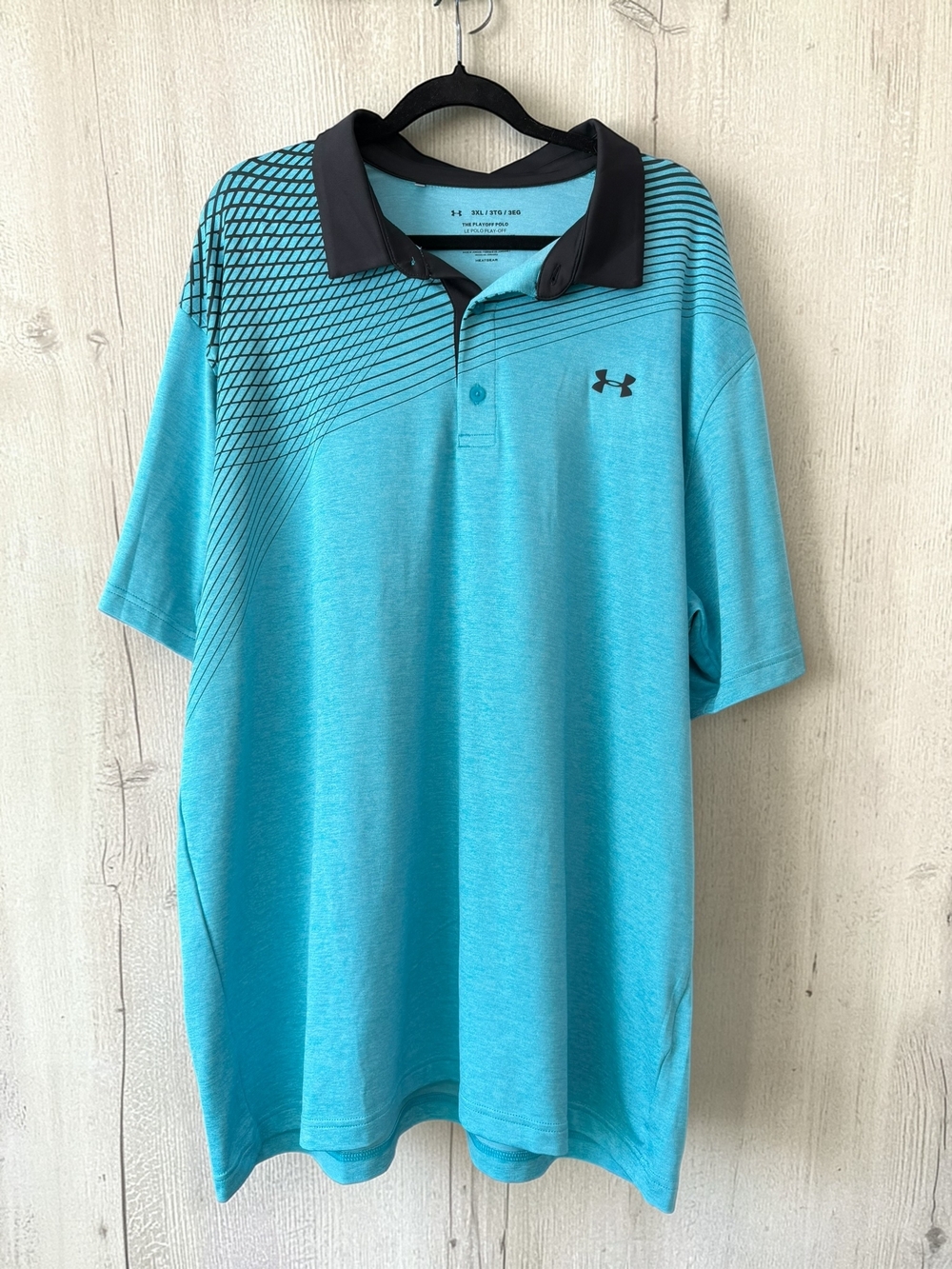 Under Armour Polo Shirt Mens 3XL Playoff HeatGear Blue Short Sleeve Golf